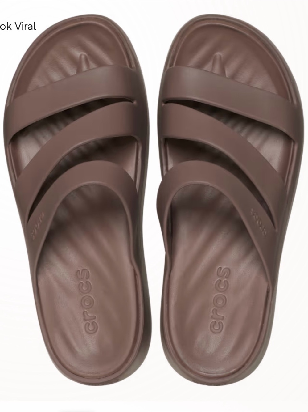 CROCS Getaway Women’s Brown Strappy Slide Sandals NWT - Picture 3 of 3